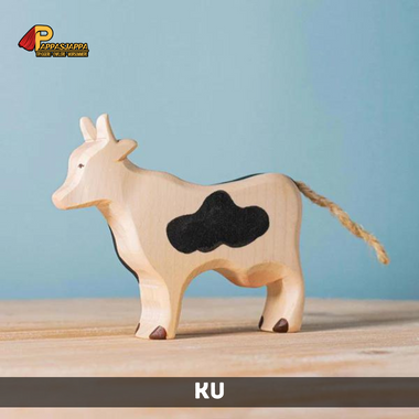 Trefigur | Ku svart/hvit