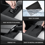 Solbrilleoppbevaring i midtkonsoll for Model 3 2024+/Model Y 2025+
